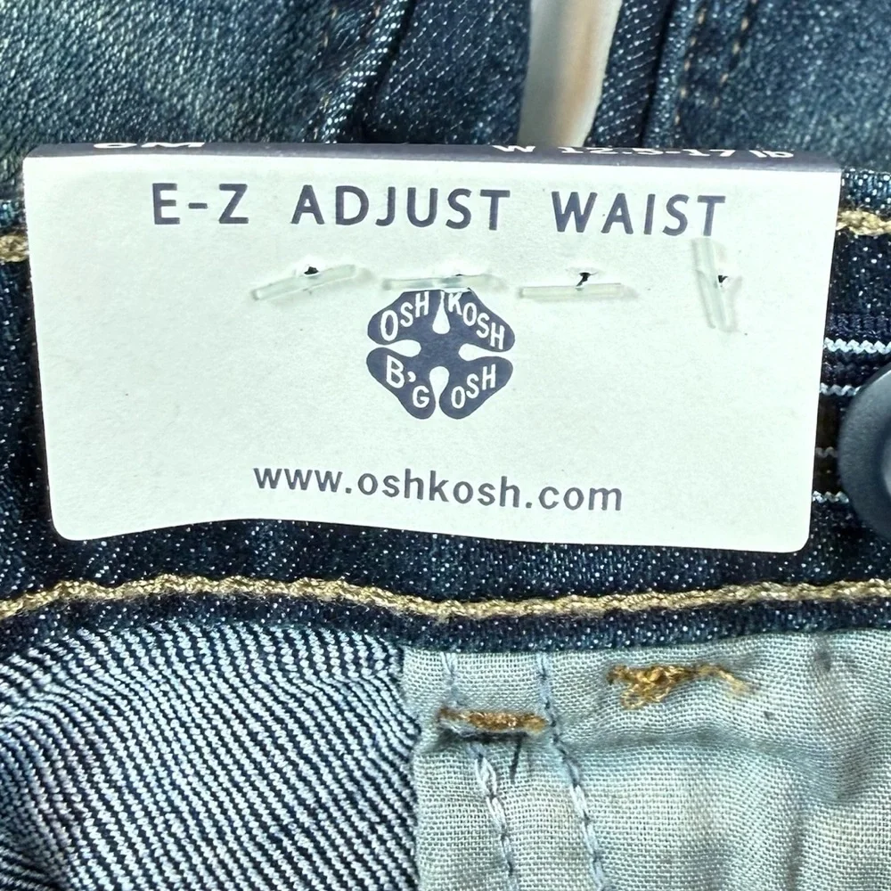 NWT OSHKOSH B’GOSH Baby‎ Boys’ Dark Wash Straight Leg Jeans Adjustable Waist 6M